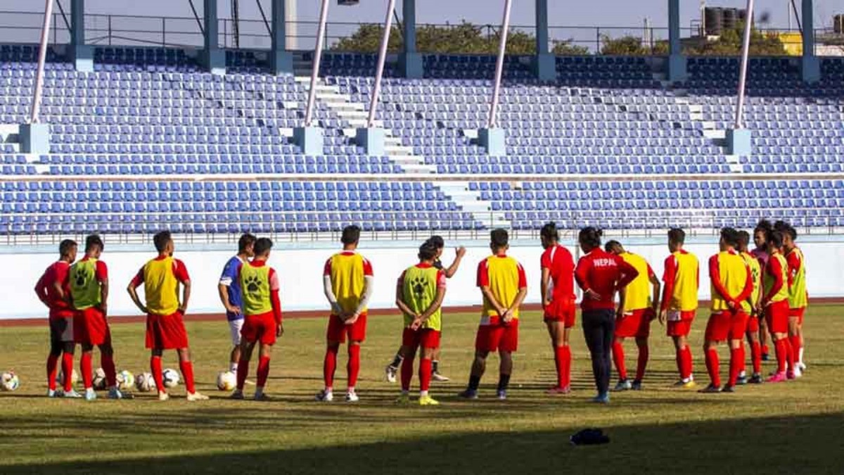 नौ महिनापछि नेपाली फुटबल टोली बन्द प्रशिक्षणमा