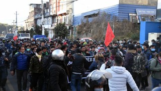 संसद विघटनविरुद्ध नेकपाकै विद्यार्थीको प्रदर्शन