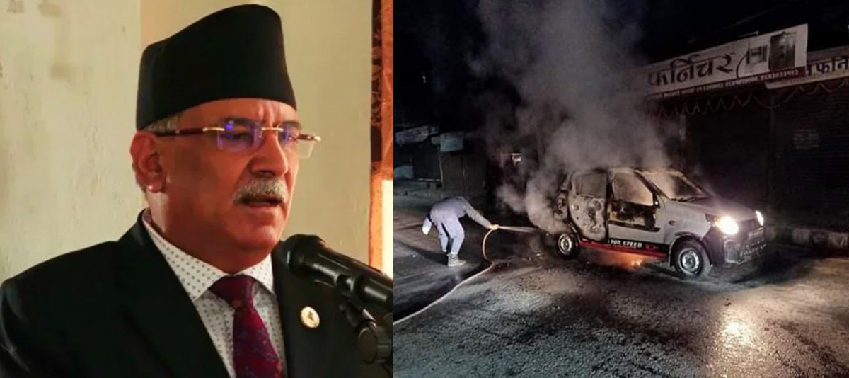 सरकारले दिउँसै रात पारेको भन्दै प्रचण्ड कुर्लिदा जलाईएको ट्याक्सीका साहु छाति पिटीपिटी रोए