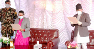 होम आइसोलेसनमा बसेका  गुरुङलाई मुख्यमन्त्रीको शपथ