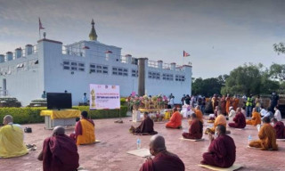 गौतम बुद्धको जन्मस्थल लुम्बिनीमा सामान्य पुजापाठ गरेर मनाइयो बुुद्धजयन्ती