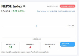 प्रि ओपन सेसन: २१ कम्पनीमा १६ कम्पनीको शेयरमूल्य बढ्यो, कतिको कारोबार ?