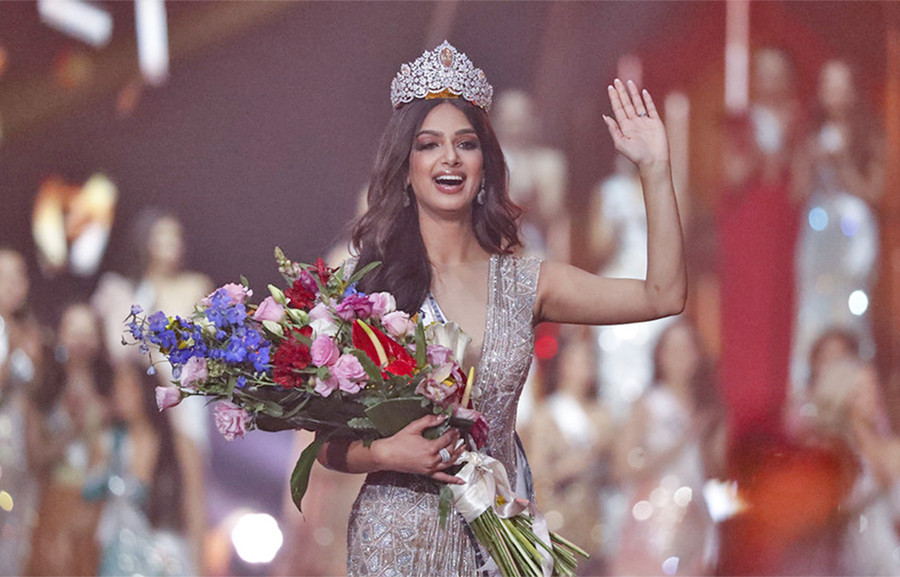 मिस युनिभर्स २०२१ को उपाधि भारतीय सुन्दरी हरनाज सान्धुलाई