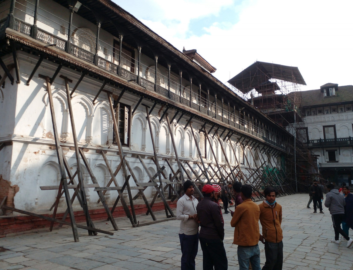 ६ वर्षदेखि टेकोको भरमा हनुमानढोका दरबारको उत्तरपश्चिमी भाग