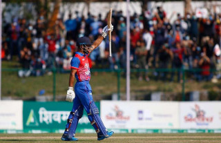 फिलिपिन्सविरुद्ध खेलमा कुशल भुर्तेलले जोडे १०० रन