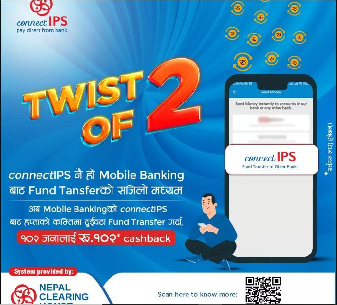 नेपाल क्लियरिङ हाउसद्धारा मोबाइल बैंकिङबाट गरिने फन्ड ट्रान्सफरमा ‘ट्विस्ट अफ टु’ अफर सार्वजनिक
