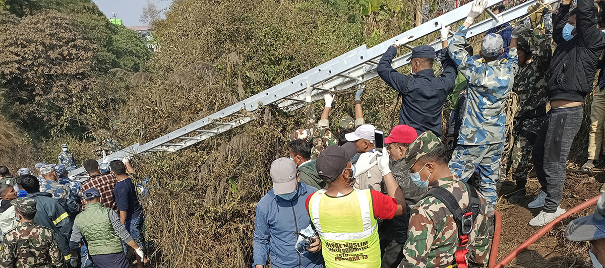 पोखरा जहाज दुर्घटनामा बेपत्ता यात्रुको खोजी जारी
