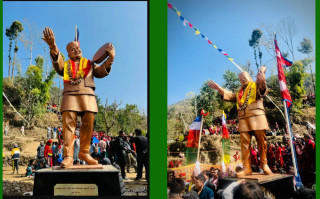 कलाकार जयनन्द लामाको १२ फिट अग्लो सालिक निर्माण