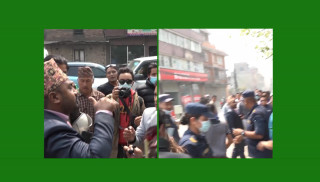 काठमाडौं प्रहरी परिसरमा युट्युबर र सामाजिक ‘अभियान्ता’बीच कुटाकुट