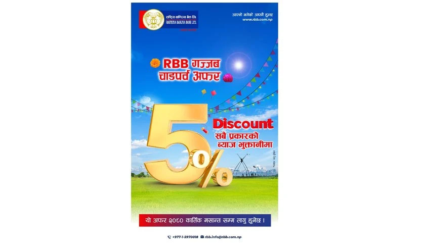 राष्ट्रिय वाणिज्य बैंकले ऋणीहरुलाई पाँच प्रतिशत छुट दिने