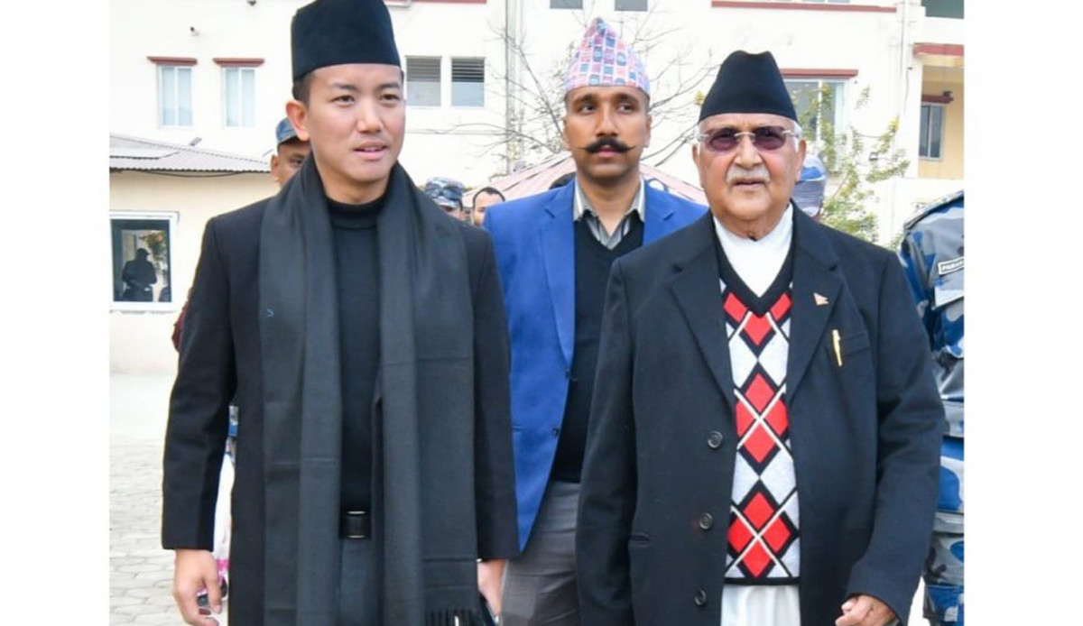 सुहाङसँगको फोटो पोष्ट गर्दै केपी ओलीले लेखे- युवा सँगसँगै