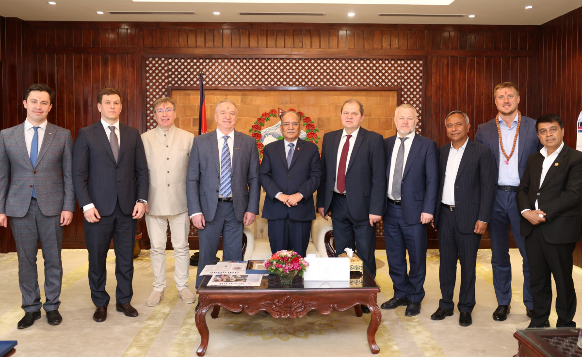 लगानी सम्मेलनको मुखैमा प्रधानमन्त्री र रुसको चेम्बर्स अफ कमर्स एन्ड इन्डस्ट्रिका प्रतिनिधिमण्डलको भेटवार्ता