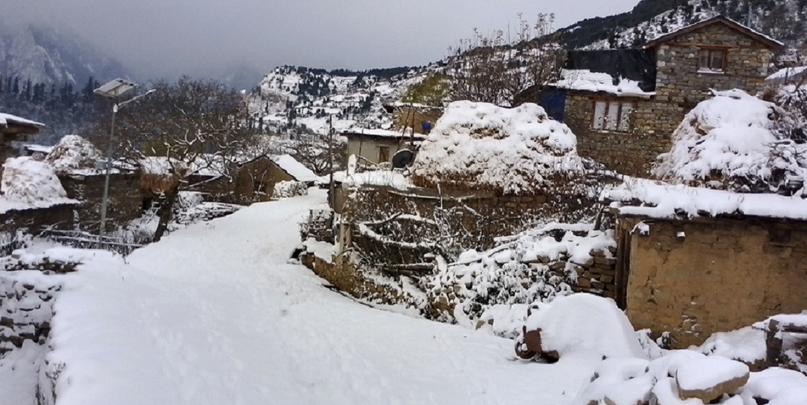 उत्तरी गोरखाको साम्दो क्षेत्रमा भारी हिमपात