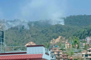 चन्द्रागिरिको केउरानी वनमा आगलागी