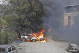 विमानस्थलअगाडि आगजनीले ४५ मिनेट उडान प्रभावित
