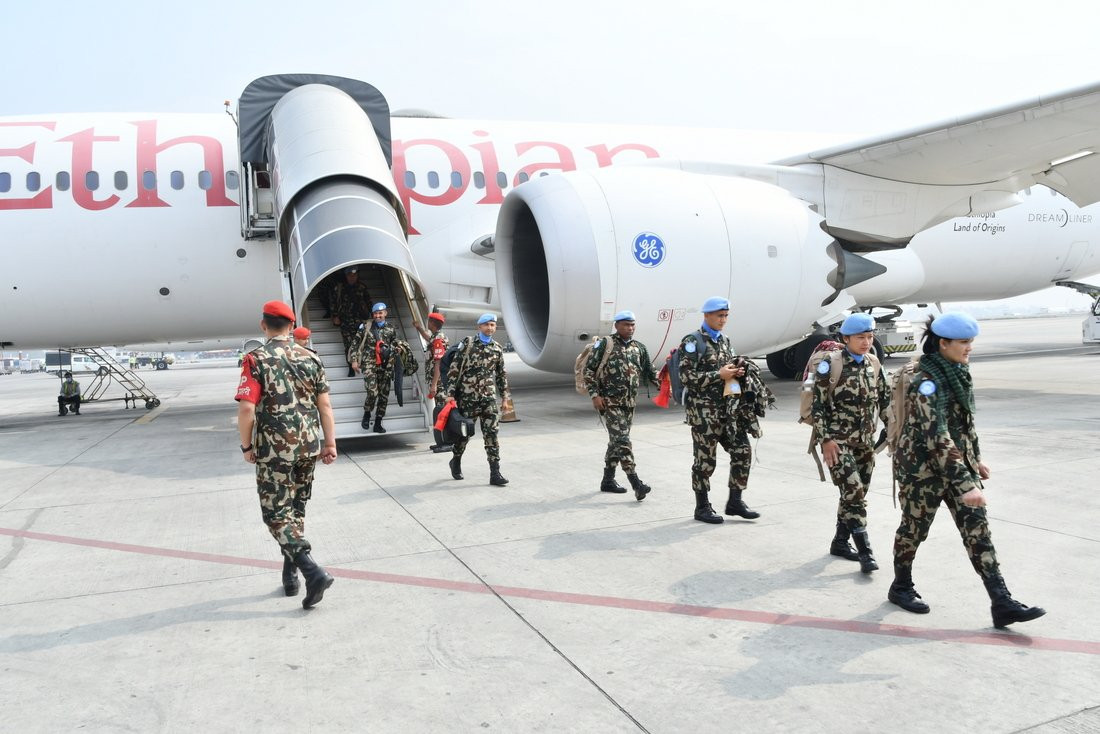 शान्ति स्थापना कार्यका लागि १९४ जना नेपाली  मिसन इलाकातर्फ प्रस्थान