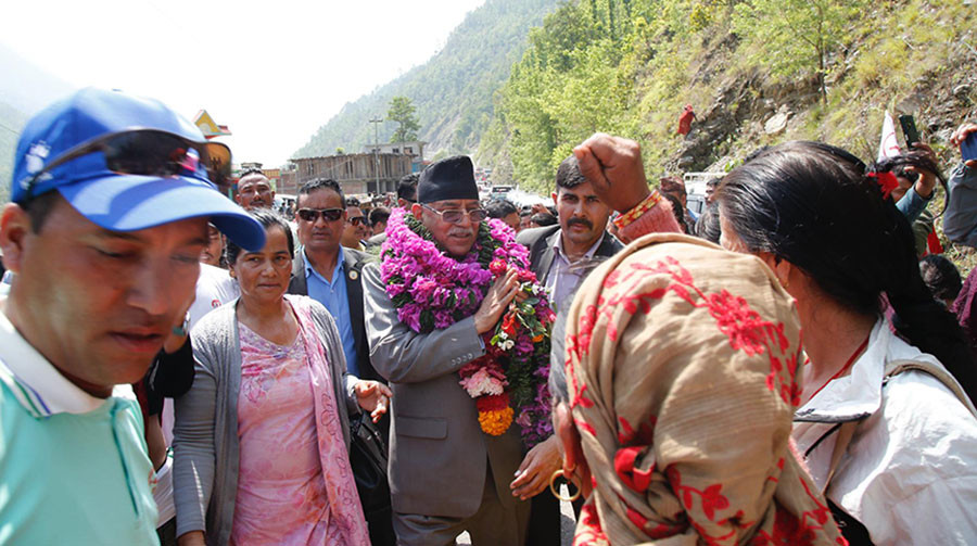 भूकम्प प्रभावितको पुनर्स्थापना गर्न सरकारलाई आग्रह गर्छु : प्रचण्ड