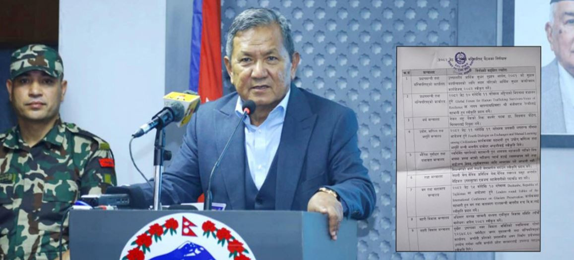 यी  हुन्  मन्त्रिपरिषद्का ९ निर्णय  (सूचीसहित)