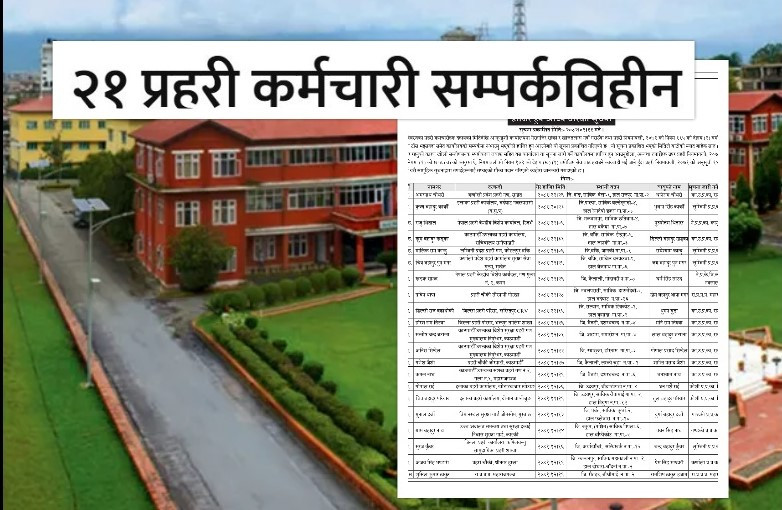 २१ प्रहरी कर्मचारी सम्पर्कविहीन