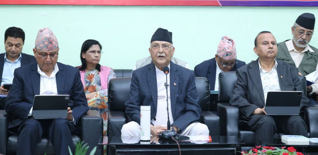 एमाले बैठक : ओलीले गरे समसामयिक राजनीतिक ब्रिफिङ, विष्णु पौडेल र शंकर पोखरेलकाका दुई प्रतिवेदन पेश