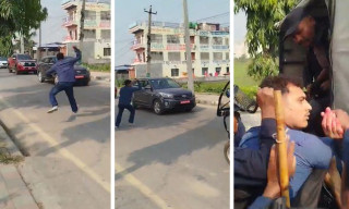 महेश बस्नेतको गाडीमा जेनजी युवाद्वारा रातो मसी प्रहार, दुई जना पक्राउ