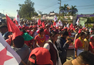 नेपाल कम्युनिस्ट पार्टीको एकता सन्देश जुलुस सुरु, प्रचण्ड, नेपाल र रावलले सम्बोधन गर्ने
