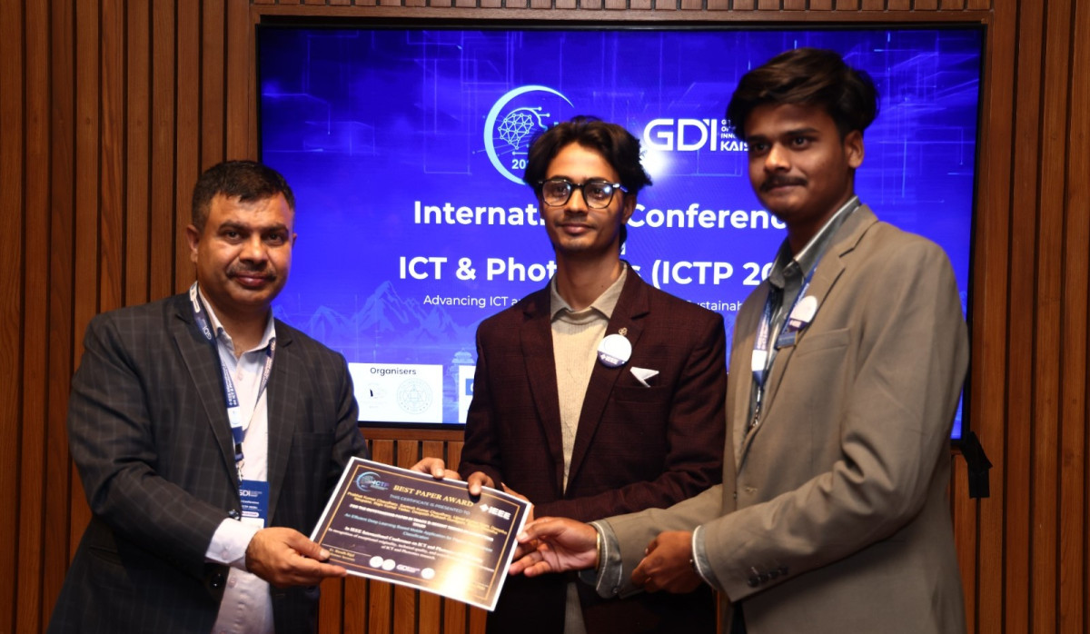 नेपाल इन्जिनियरिङ कलेजका अनुसन्धानकर्तालाई बेस्ट पेपर अवार्ड