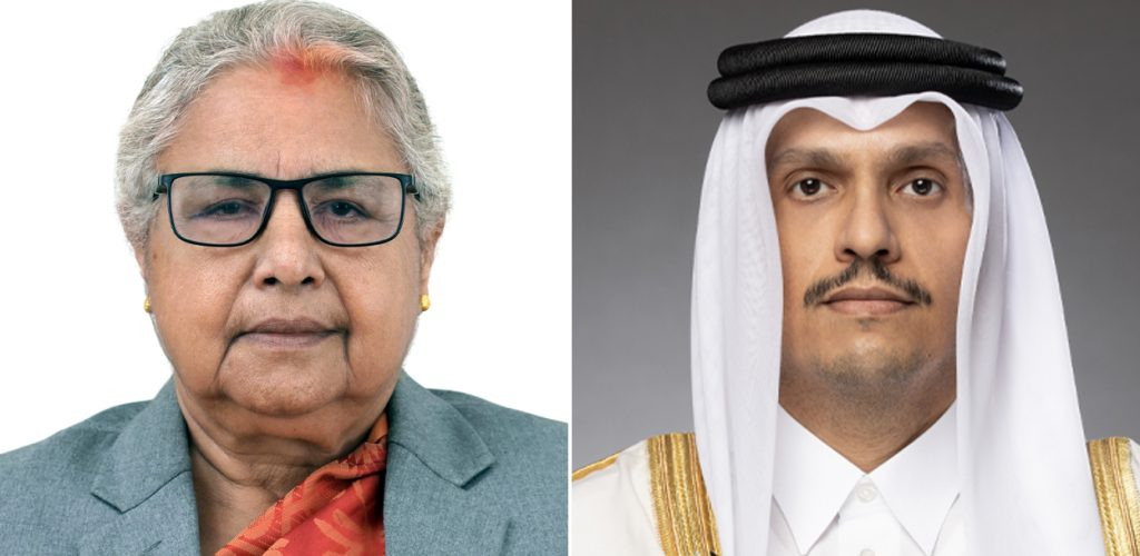 कतारका समकक्षीसँग प्रधानमन्त्रीकाे टेलिफोन वार्ता, नेपालीको हेरचाहबाट कृतज्ञ छु