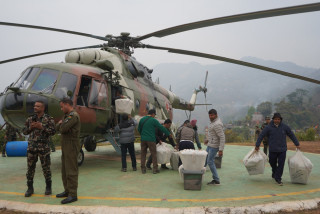 उत्तरी गोरखाका ७ वटा केन्दको मतपेटिका हेलिकप्टरबाट सदरमुकाम ल्याइयो