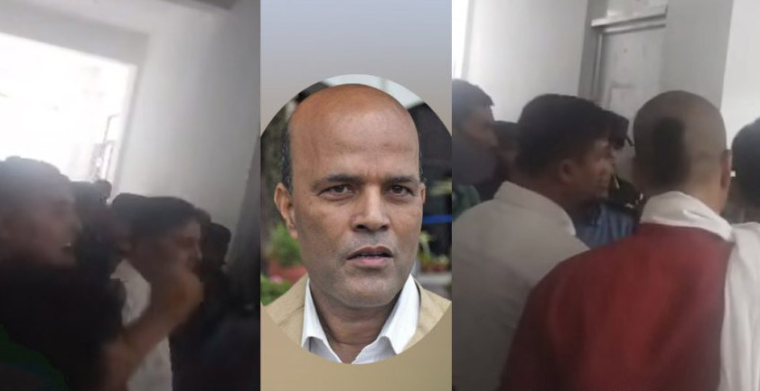 जलेश्वरमा अमरेशविरुद्ध रास्वपाका कार्यकर्ताको नाराबाजी