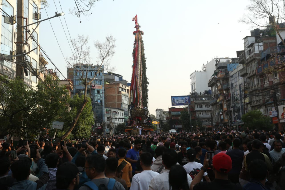 रातो मत्स्येन्द्रनाथको रथ मंगलबजार पुर्‍याइयो, आज सुन्धारा लगिँदै