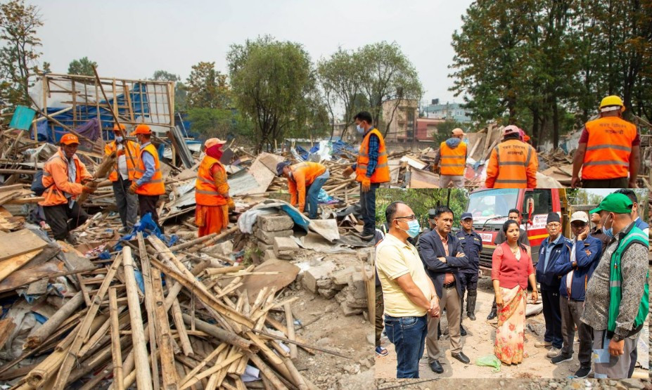 सुकुमबासी हटाएको ठाउँमा तारबार गरिँदै