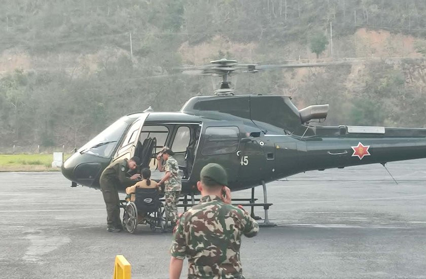 सीमा विवादमा घाइते भएका चारजनाको हेलिकप्टरमार्फत उद्धार