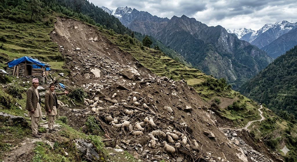 सङ्खुवासभामा पहिराले दुई सय बढी भेडा पुरिए