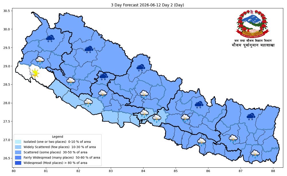 पश्चिमी वायुको प्रभाव, आज देशका यी स्थानहरुमा हुनेछ वर्षा