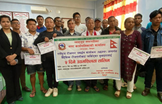 वैदेशिक रोजगारीबाट फर्किएका युवालाई पालिकाले दियो उद्यमशीलता तालिम