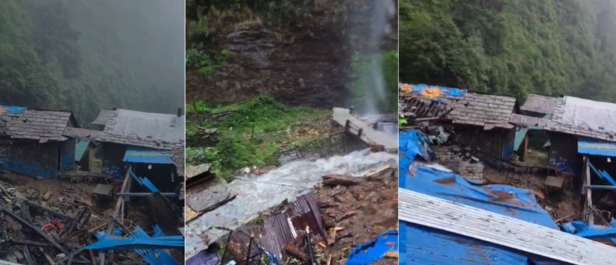 घान्द्रुकमा पहिरो खस्दा तीनवटा होटलमाथि ठूलो क्षति