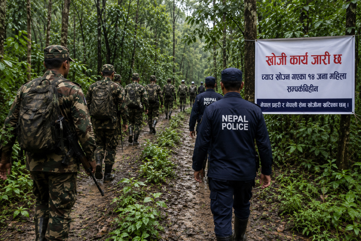 कञ्चनपुरमा च्याउ खोज्न गएका १४ महिलाको खोजीमा सेना परिचालित