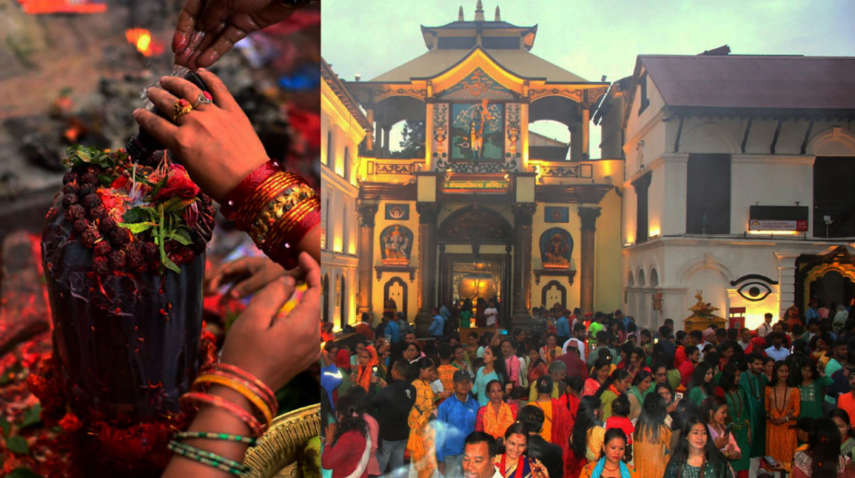 आज साउनको दोस्रो सोमबारः पशुपतिनाथ मन्दिरभित्र प्रवेश गरी पूजा, आराधना गर्नेको घुइँचो