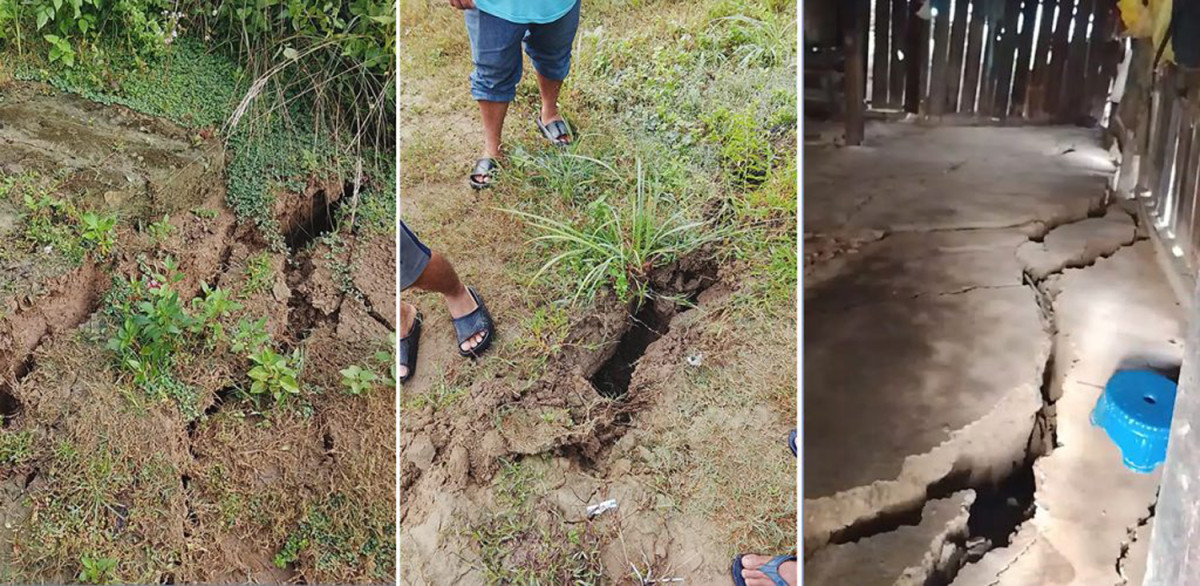 मकवानपुरमा जमिन चिराचिरा परेपछि १६ घरपरिवार सुरक्षित स्थानमा सारियो